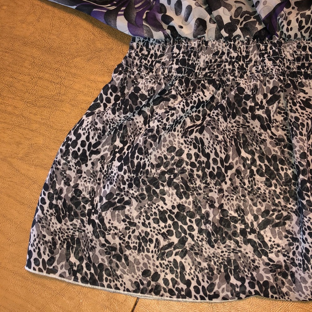 Miley Cyrus Max Azria Purple & Gray Sheer Top Sz M - Picture 5 of 8